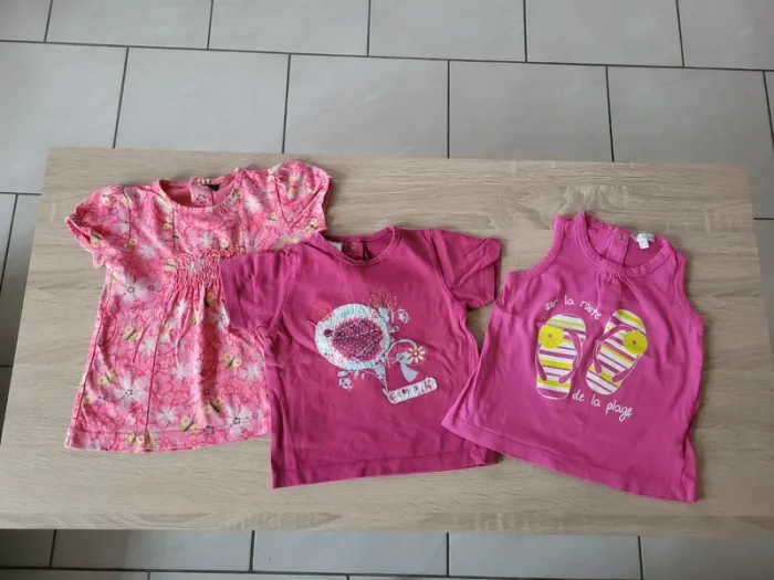 Lot de 3 tee-shirt fille en 18 mois