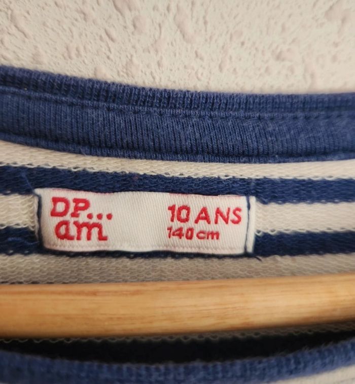 Robe fille 10 ans – DPAM – rayée bleu et blanc – manches longues - photo numéro 4