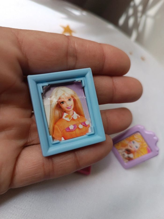 Cadre photo picture barbie mattel vintage bleu blue violet purple rose pink poupée doll mannequin - photo numéro 2