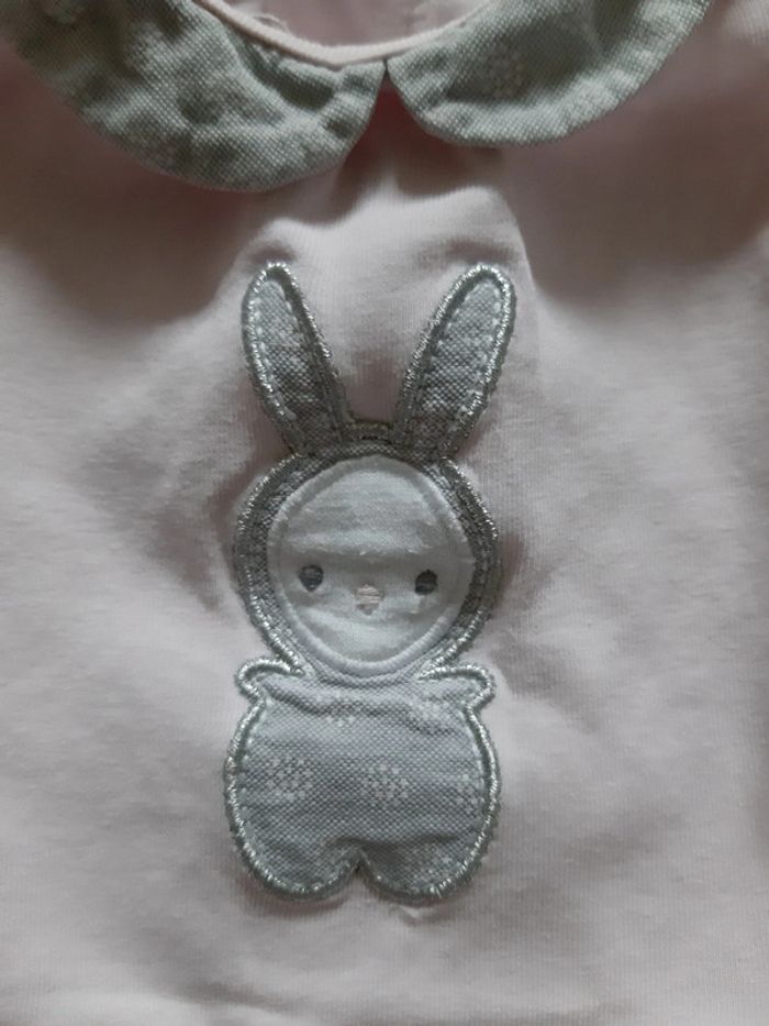 Ensemble combinaison salopette molletonnée rose + 2 bodies - obaïbi - naissance - 50 cm - photo numéro 6