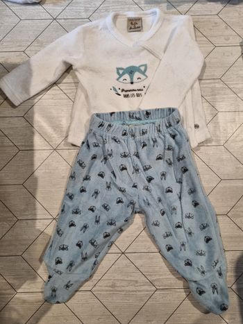 Pyjama boîte à malice bleu et blanc