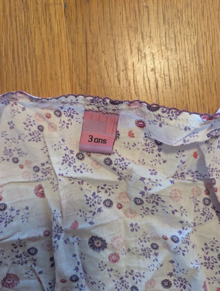 Chemise cache-coeur blanc, violet, rose 3 ans - photo numéro 4