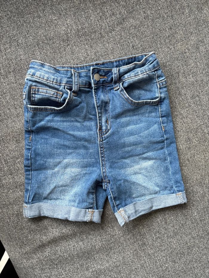 Short en jean taille haute fille