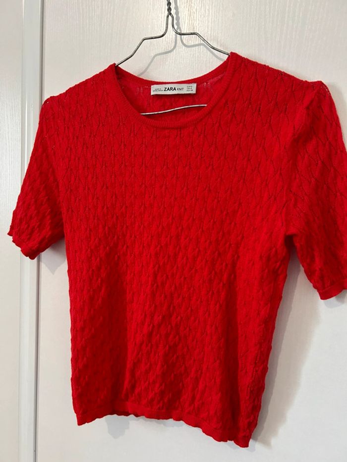 Teeshirt en maille ajouré Zara - photo numéro 4