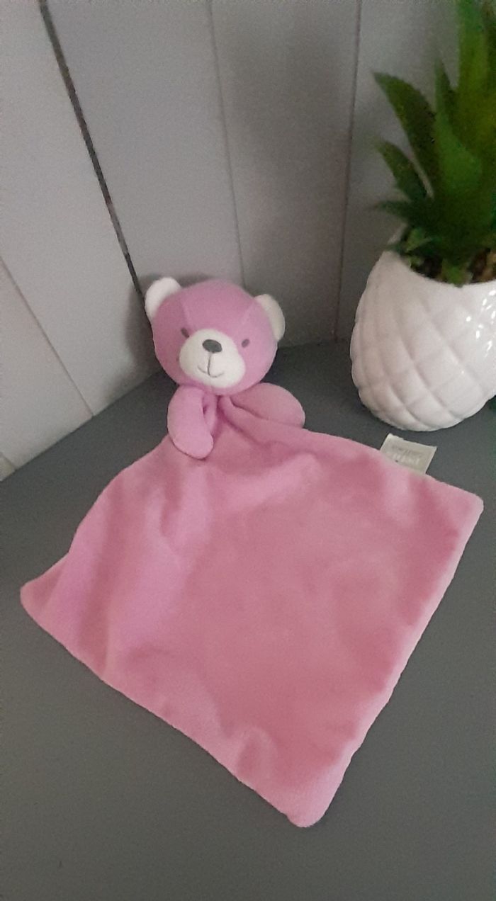Doudou ours rose Mes petits cailloux