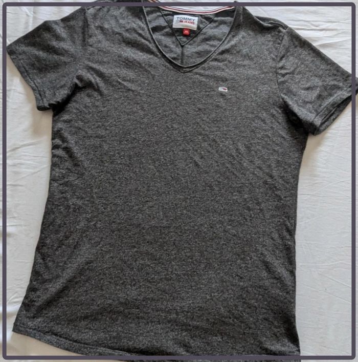 T shirt Tommy Hilfiger taille S homme gris anthracite - photo numéro 2