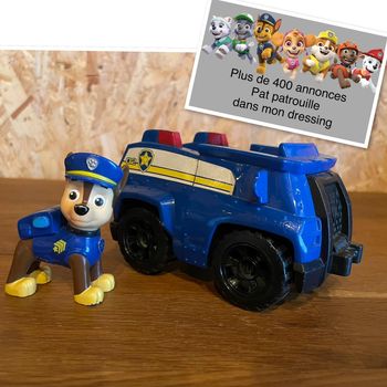 Jouet figurine Chase avec son Véhicule de la Pat Patrouille