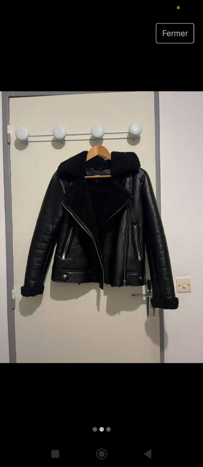 Veste faux cuir fourrure