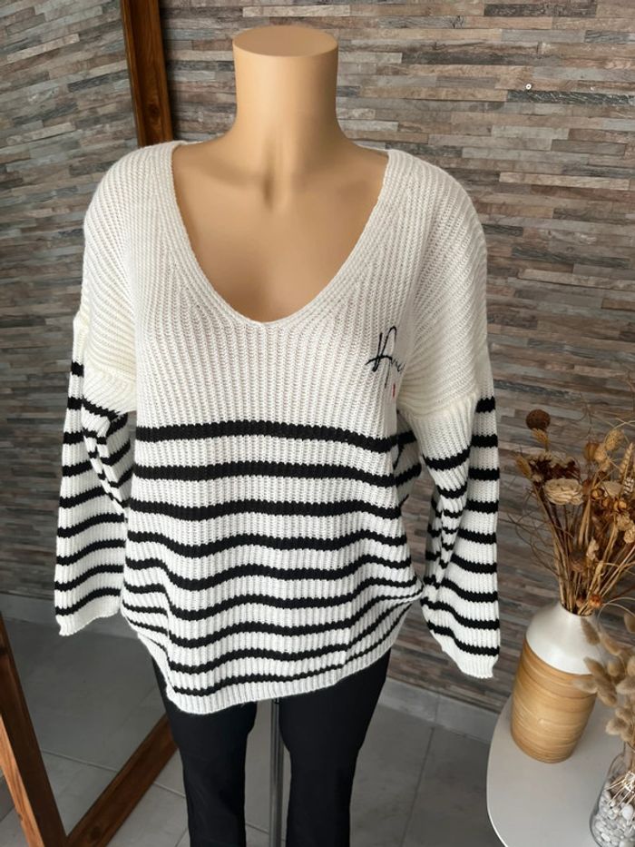 Pull marinière amour - photo numéro 2
