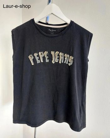 T-shirt noir sans manche Pepe Jeans 14 ans