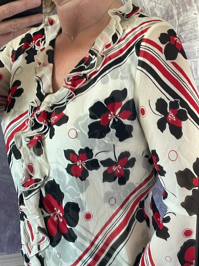 Superbe blouse à volants en soie - photo numéro 5