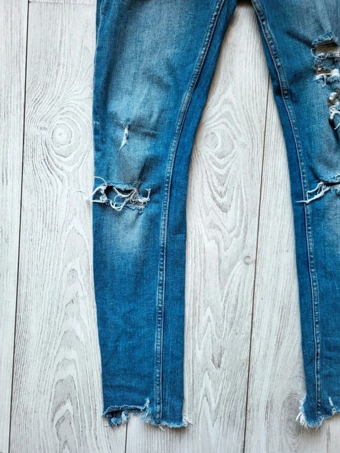 Jean Bershka Homme 36 – slim destroy bleu brut – style déchiré tendance – coupe ajustée - photo numéro 2