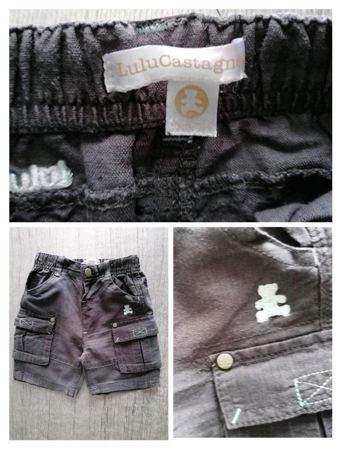 Short/ bermuda léger gris Lulu Castagnette 12 mois - photo numéro 2