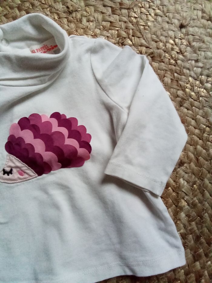 Sous-pull crème avec impression en relief DPAM 3 mois - photo numéro 5