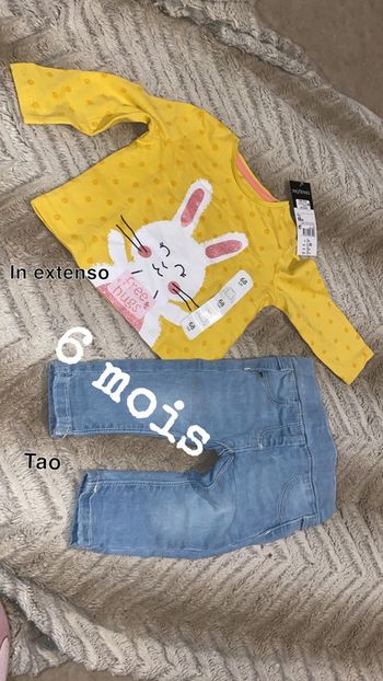 Slim clair + tee shirt lapin neuf