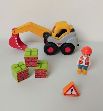 Pelleteuse de Chantier Playmobil 123 Junior Complète avec Bonhomme 🚧