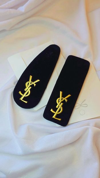 Lot de 2 barrettes à cheveux en velours noir - Style Luxe 