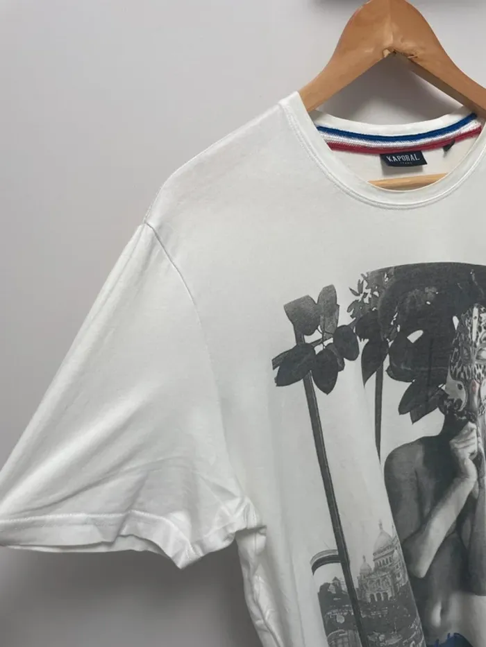 T-shirt white Paris Kaporal Mens Size Large - photo numéro 7