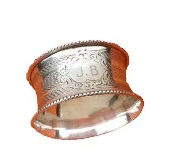 Argent Rond de serviette à décor de frise Poinçon de titre tête de minerve