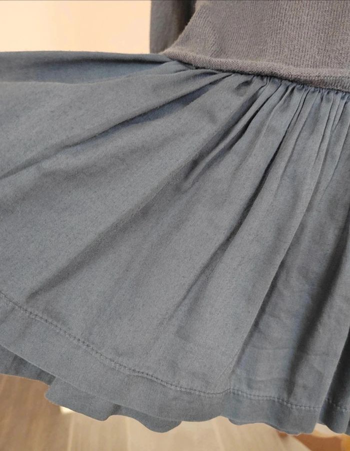 12 € Robe manches longues Vertbaudet Cœur sur le devant Gris Effet superposition 4 ans - photo numéro 2