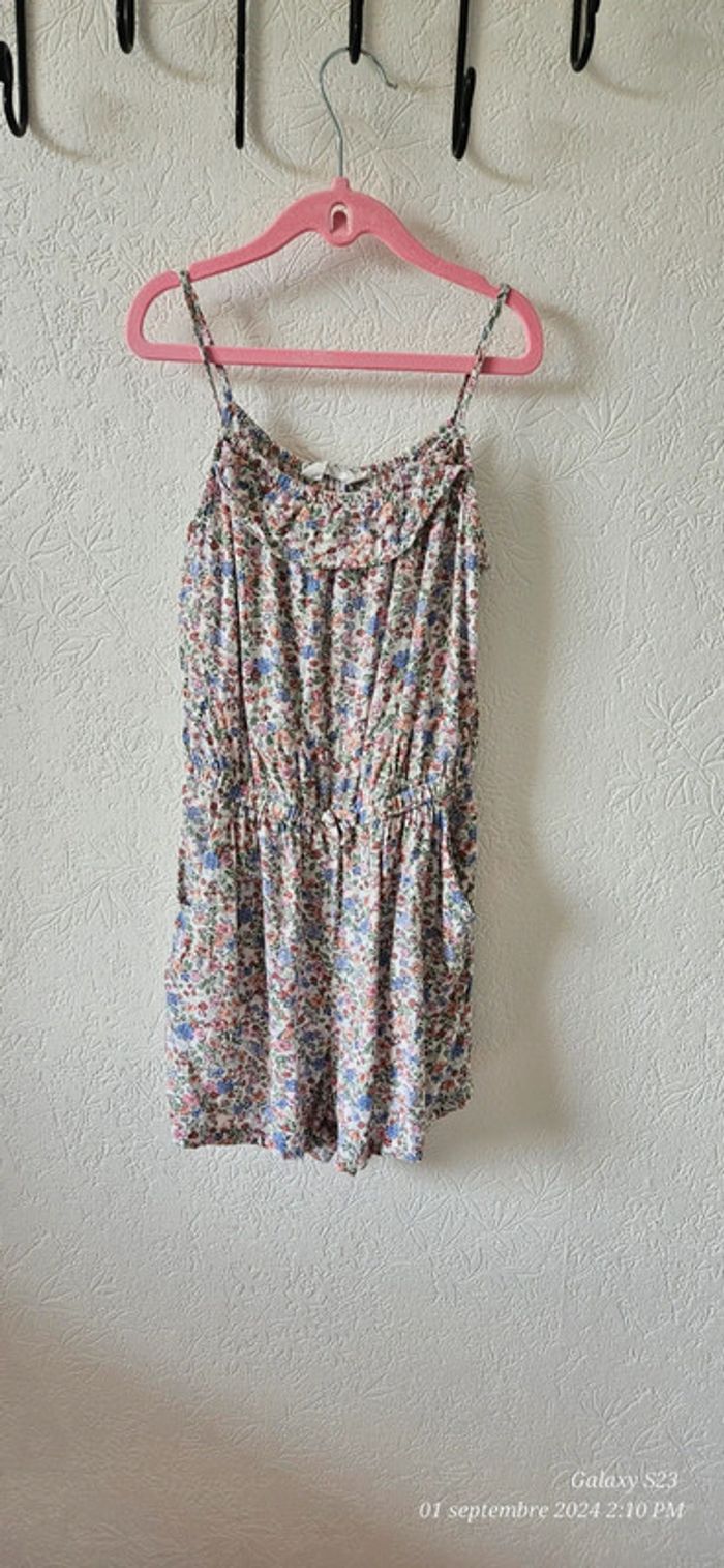 Combishort fleurie fines bretelles 9/10A