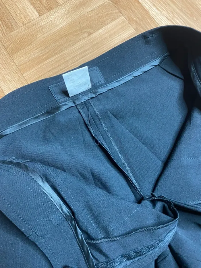 Pantalon à jambes larges en laine noir vintage Loubarok - photo numéro 4