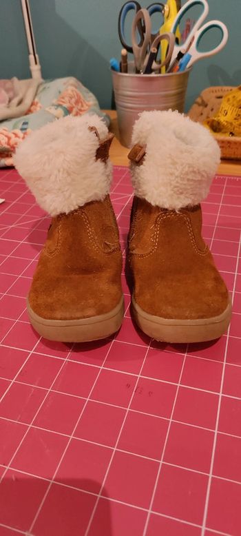 Bottines- bottes mi-haute fourrées camel