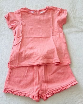 Ensemble tee shirt et short couleur rose corail 12-18 mois 86cm Lefties