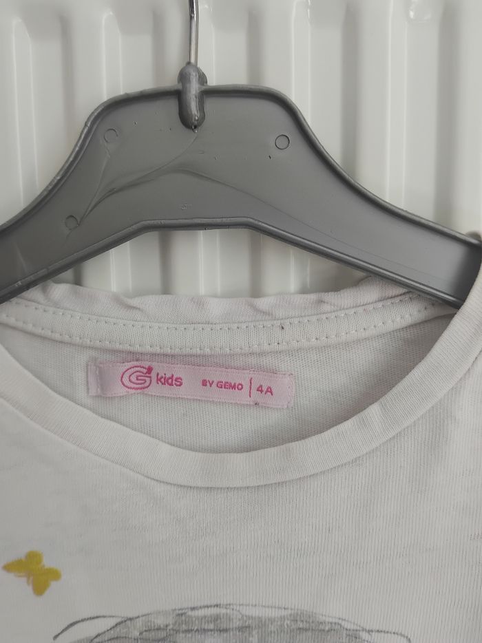 T shirt manches longues blanc gémo fille 4 ans - photo numéro 3