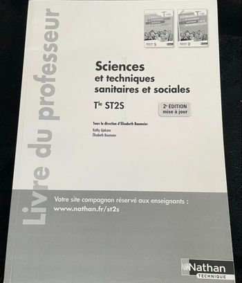 Sciences et techniques sanitaires et sociales Livre Du Professeur  2e édition  Terminale ST2S