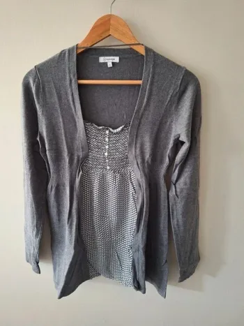 Pull blouse grossesse gris La halle S