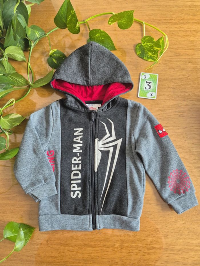 Veste zippé capuche spiderman