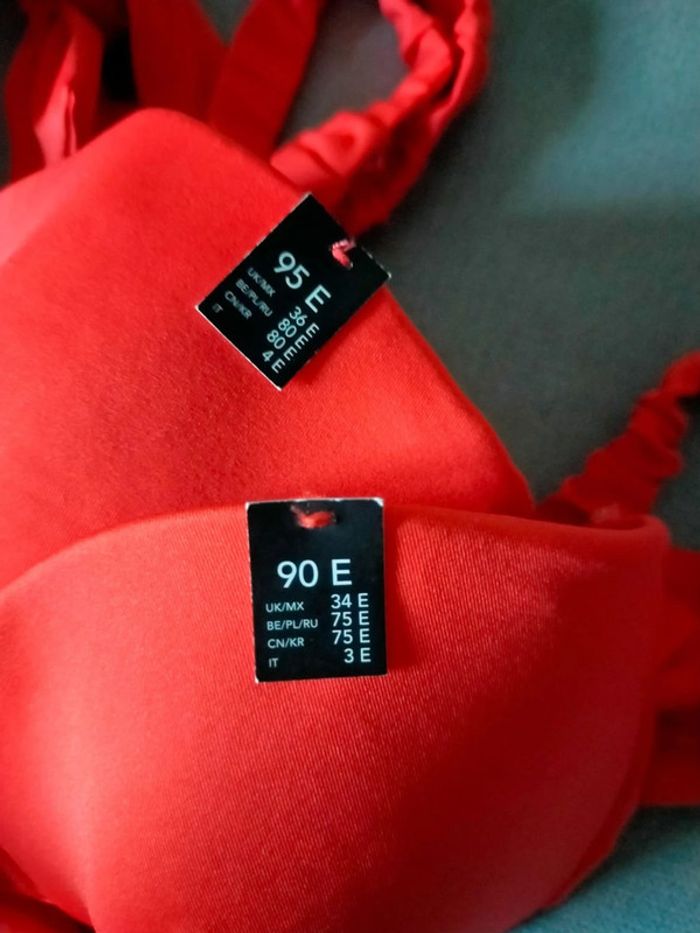 Haut de bikini rouge noué – ETAM – Tailles 90E & 95E - photo numéro 4