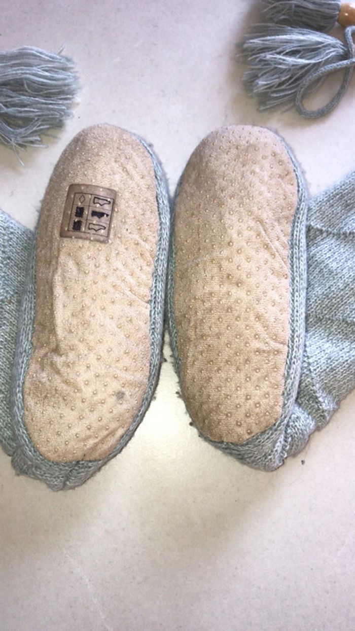 Chausson chaussette longue antidérapante à nouer 33-34 - photo numéro 3