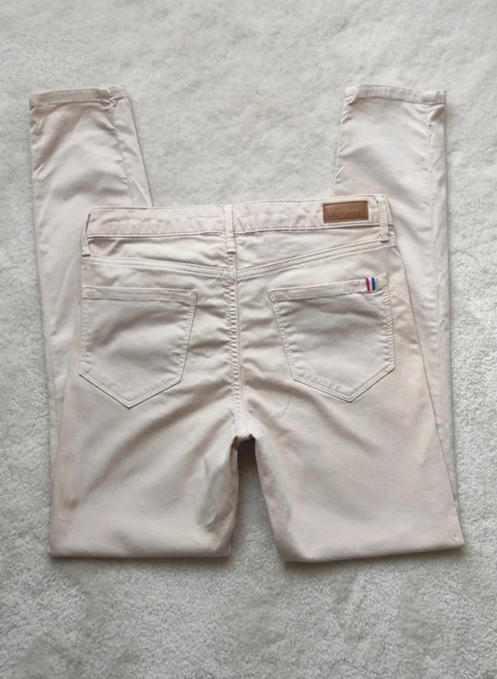 Pantalon jean en toile beige crème léger printemps été Carla Kops 36