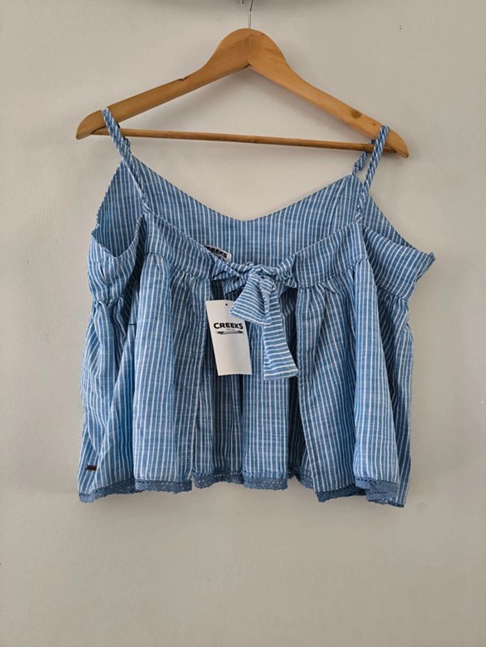 Top à bretelles avec volants Creeks taille 46 neuf - photo numéro 2