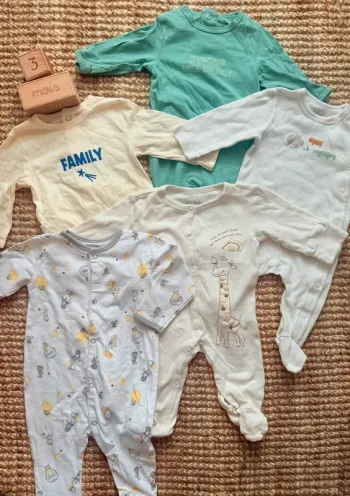 Lot pyjamas coton 3mois / 60cm