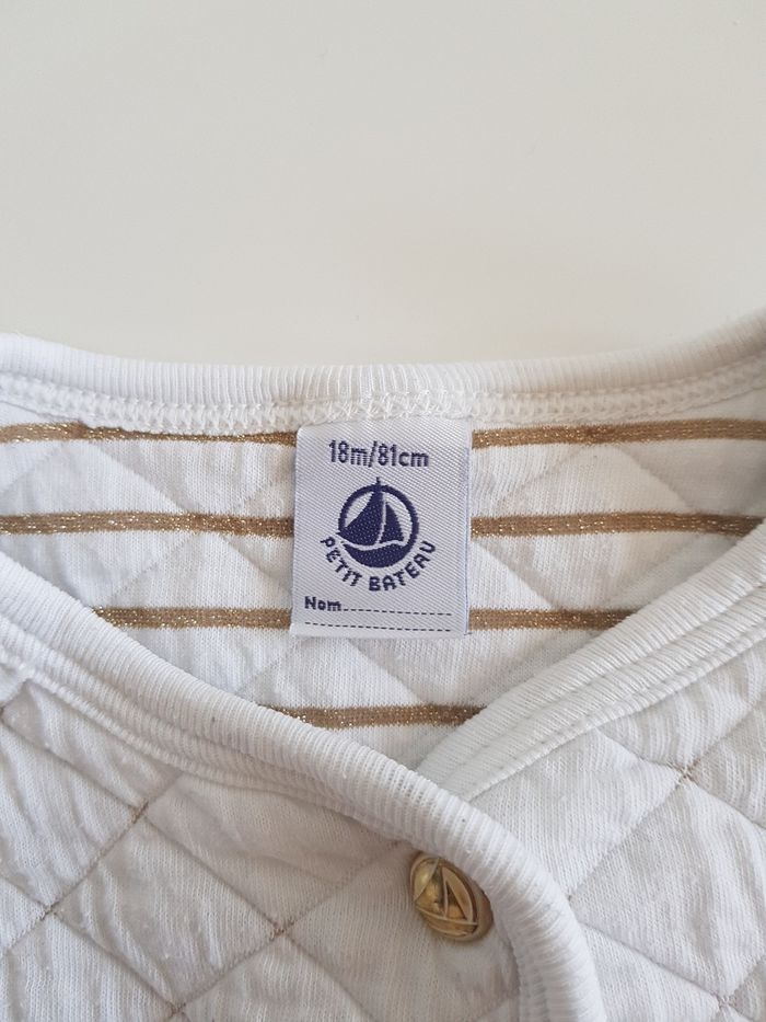 Petit Bateau - Veste / gilet - Blanche et dorée - photo numéro 4