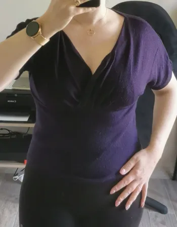 Pull manche courte violet