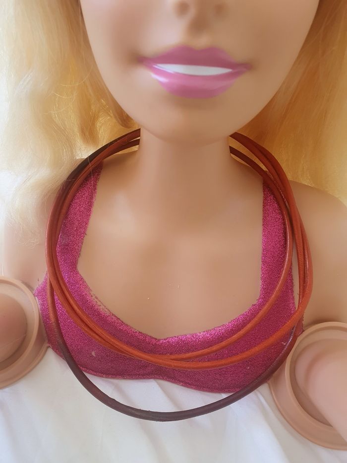 Collier triple en cuir - photo numéro 3