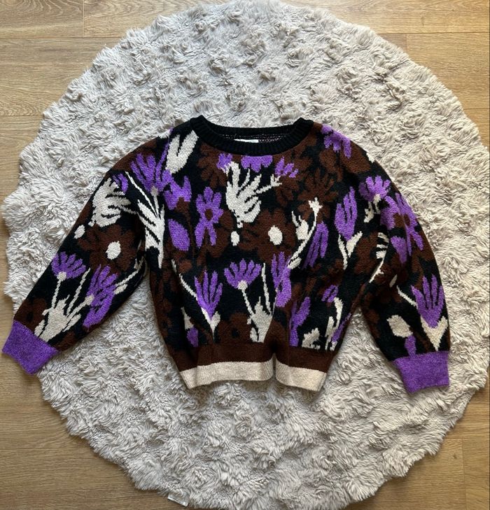 Pull Promod taille L à fleurs automne/hiver femme - photo numéro 2