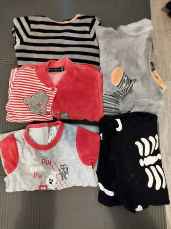 Lots de 6 pyjamas bébé - 6 mois