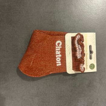 Chaussettes paillettes festonnées « chaton »