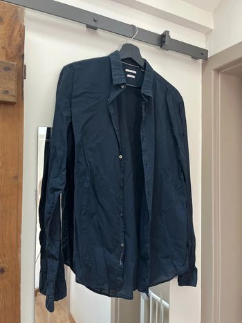 Chemise IKKS unie bleu marine