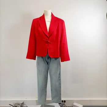 Veste été habillée  rouge fermé avec un lien (A1005)
