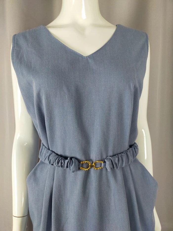 Robe bleue ceinturée – Froggy – Taille 2 - photo numéro 5