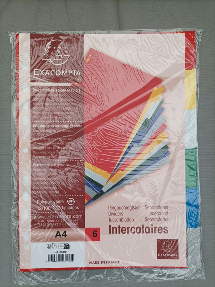 Lot de 6 intercalaires neufs