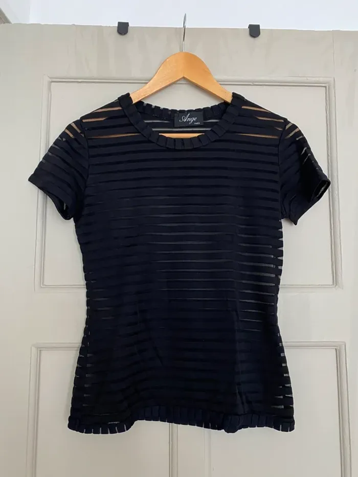 Tee shirt rayures transparentes ange paris soirée