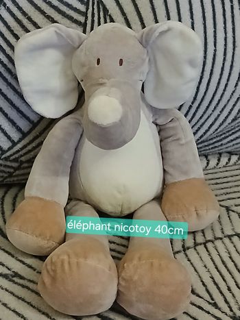 Peluche éléphant nicotoy 40cm