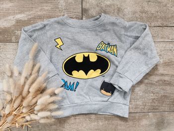 🌺Sweat batman 18mois gris chiné super héros bébé garçon